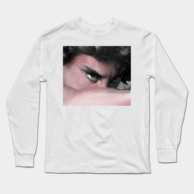 reinterpretation of the gaze of The Fallen Angel (oil on canvas), dated 1868, by Alexandre Cabanel Tapestry Long Sleeve T-Shirt by raidman84